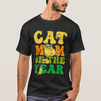 Camiseta Mamá Gato Del Año Día De La Madre Vintage Retro