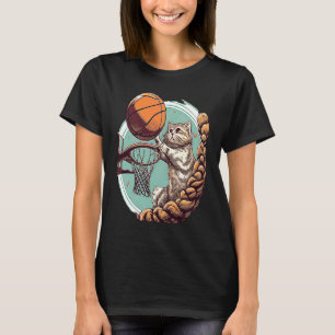 Camiseta Mamá Gato Gatito Lindo Papá Gato Baloncesto Mamá