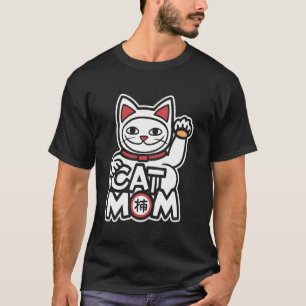 Camiseta Mamá Gato Japonesa Neko Gatito Afortunado Amante d