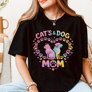 Camiseta Mamá Gato Mamá Perro Tie Dye Divertido Amante de M