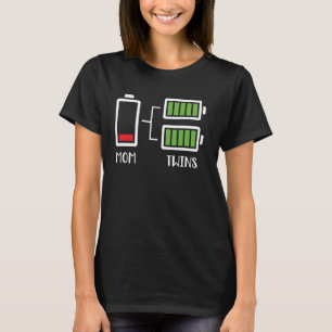 Camiseta Mamá Gemela Divertida Cansada Baja Mamá Linda de G