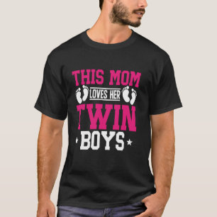 Camiseta Mamá Gemela Esta Mamá Ama A Sus Niños Gemelos Mamá