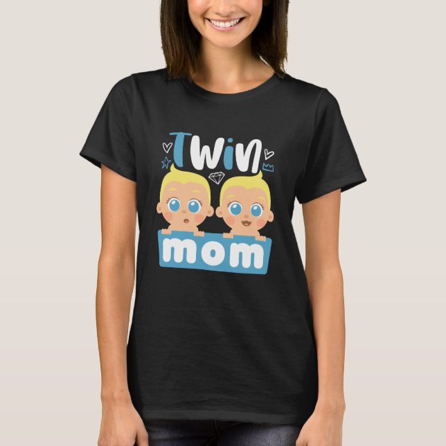 Camiseta Mamá gemela linda con bebés en Guay Día de la Madr (Anverso)