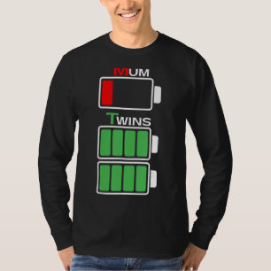 Camiseta Mamá gemela tierna de mamá con carga de baja durac