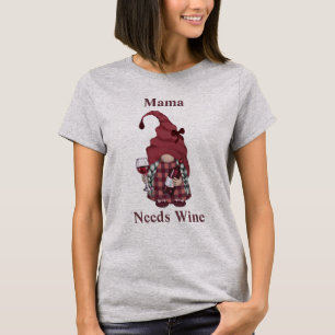 Camiseta Mama Gnomo del Vino Necesita Vino Personalizar Div