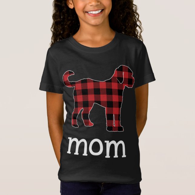 Camiseta Mamá Goldendoodle Navidades rojos casan con Fami (Anverso)