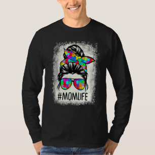 Camiseta Mamá golpeada vida desordenada de un rompecabezas 