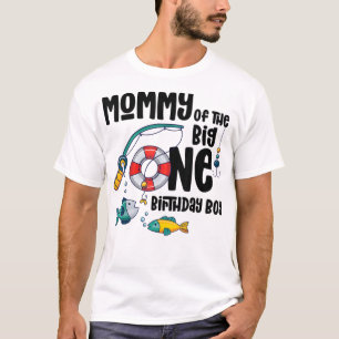 Camiseta Mamá Gran Niño De Un Año Pescando Cumpleaños T-Sh