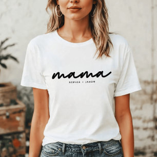 Camiseta Mamá   Guión negro con nombres de niños