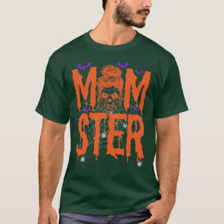 Camiseta Mamá Halloween disstume mamá Messy Hair Bun