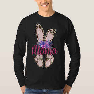 Camiseta Mama Happy Easter Day 2022 Leopard Bunny Rabbit Gi