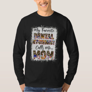 Camiseta Mamá higienista dental favorita Floral Leopard Mot