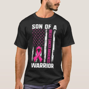 Camiseta Mamá Hijo De Un Guerrero Con Cáncer De Mama Con Ba