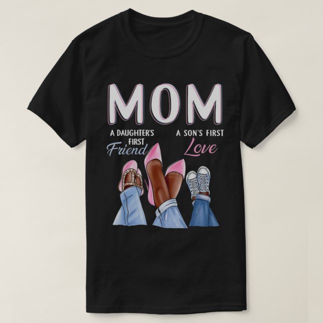 Camiseta Mamá Hijos Primero Amor Hijas Primeras Madres Amig (Diseño del anverso)
