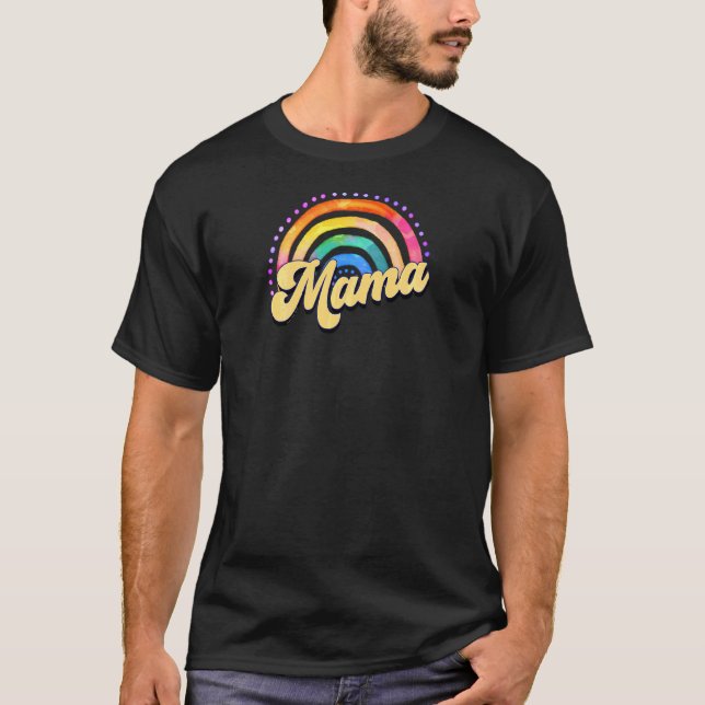 Camiseta Mamá hippie estilo retro estilo Bonito femenino (Anverso)