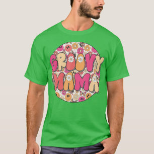 Camiseta Mama Hippie Retro Daisy Flower Smile Face 