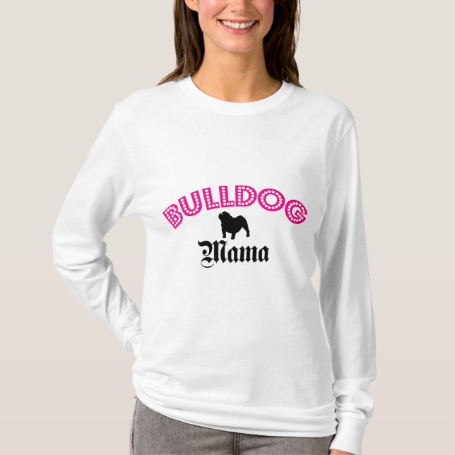 Camiseta Mamá inglesa del bulldog (Anverso)
