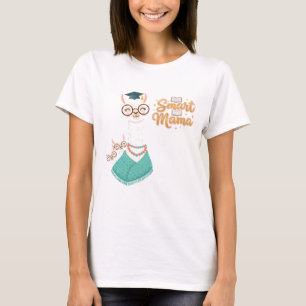 Camiseta Mamá Inteligente Llama Divertida Gráfica Caprichos