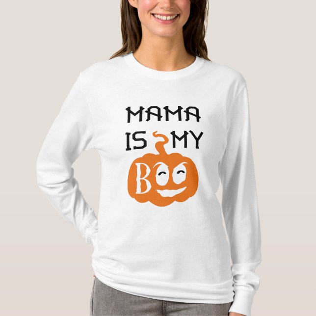 Camiseta Mama is my Boo, Black and Orange Design (Anverso)