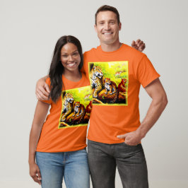 Camiseta Mamá jaguar y cachorros relajándose en la jungla.