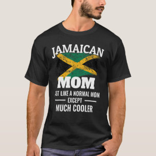 Camiseta Mamá jamaiquina mucho más fría Bandera de Jamaica