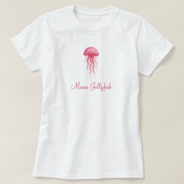 Camiseta Mama Jellyfish Modern Watercolor Girl Baby Shower (Diseño del anverso)