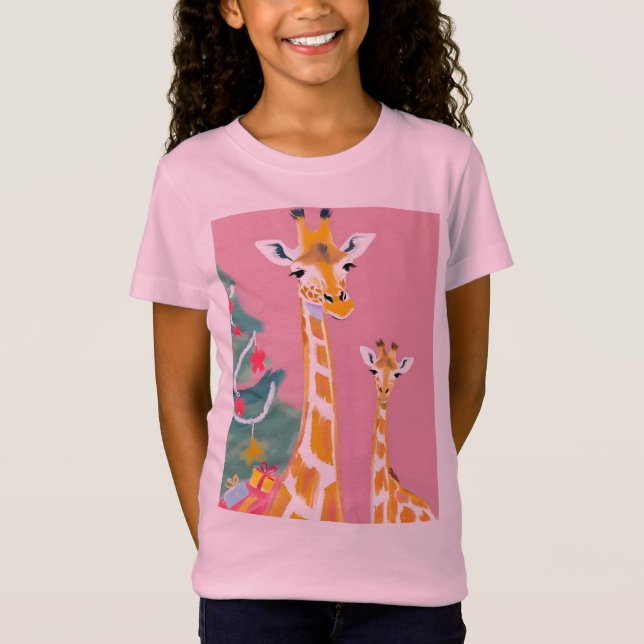 Camiseta Mamá jirafa y bebé (Anverso)