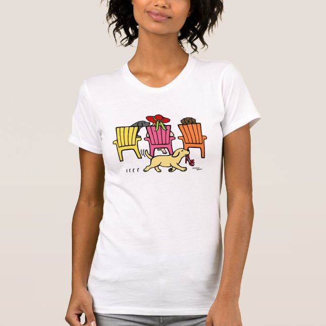 Camiseta Mamá labradora al borde de la piscina (Anverso)