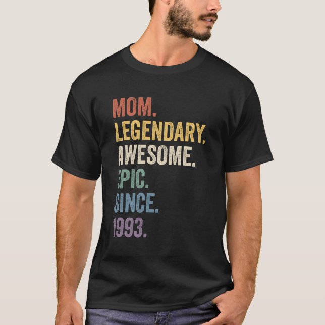 Camiseta Mamá legendaria e impresionante épica desde 1993 (Anverso)