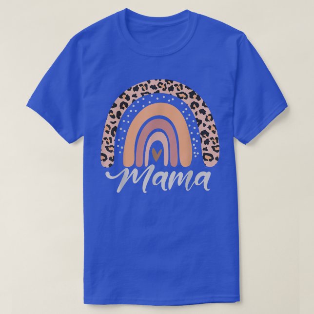 Camiseta Mama Leopard imprime Rainbow Family Funny Mothers  (Diseño del anverso)