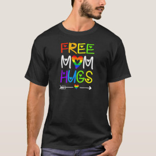 Camiseta Mamá libre abraza a mamá lgbt corazón arcoiris Lg