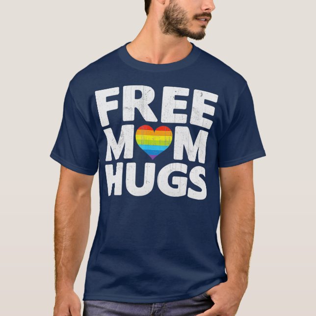 Camiseta Mamá libre abraza a mamá libre abraza orgullo gay  (Anverso)