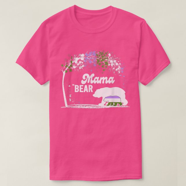 Camiseta Mamá libre abraza a mamá orgullosa de oso de géner (Diseño del anverso)