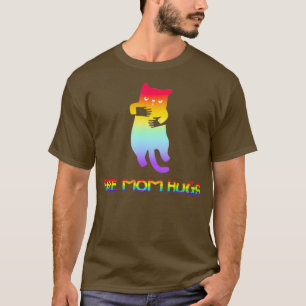 Camiseta Mamá libre abraza a un gato gracioso, madre prodig