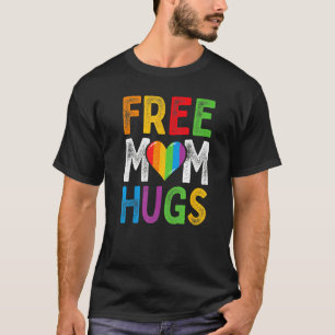 Camiseta Mamá libre abraza Boho Rainbow Heart Gay Lgbt Prid