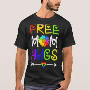 Camiseta Mamá Libre abraza Daisy Rainbow Flower Heart Lgbt 