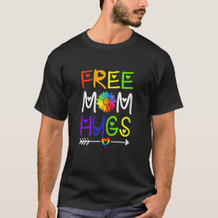 Camiseta Mamá libre abraza Daisy Rainbow Heart Lgbt Prid