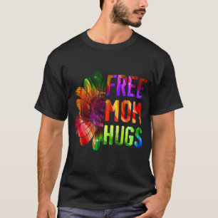 Camiseta Mamá libre abraza Daisy Rainbow Heart Sunflower Lg