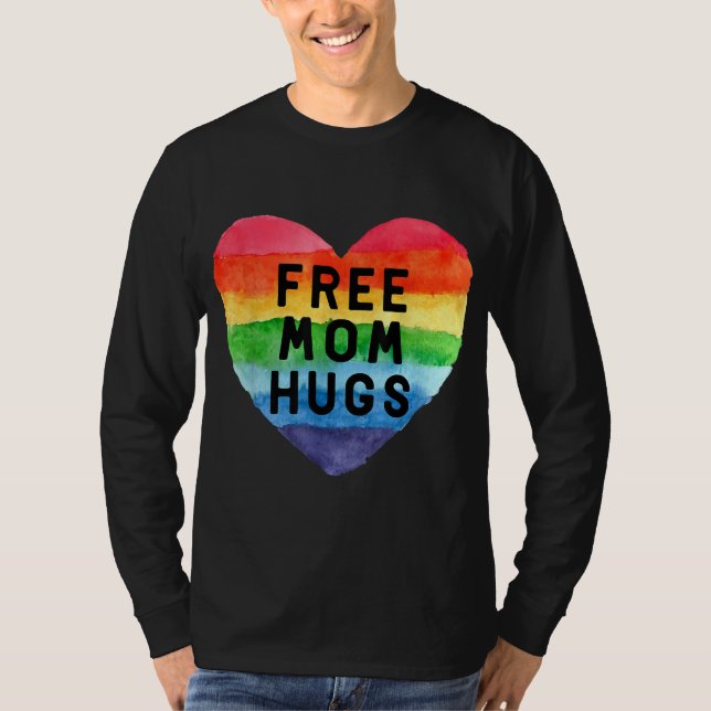 Camiseta Mamá libre abraza desfiles de Orgullo Gay Lesbiana (Anverso)