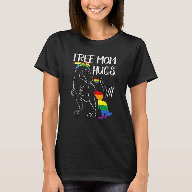 Camiseta Mamá libre abraza dinosaurio Rex Mama Lgbt Lesbian (Anverso)