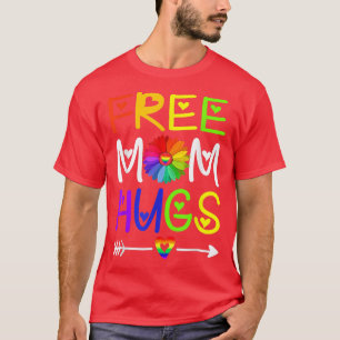 Camiseta Mamá libre abraza el arcoiris del orgullo gay del 
