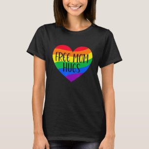 Camiseta Mamá Libre abraza El Corazón Arcoiris Bandera Del