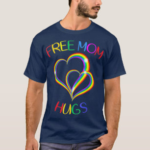 Camiseta Mamá libre abraza el corazón arcoiris bandera LGBT
