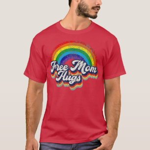 Camiseta Mamá libre abraza el corazón arcoiris Bandera LGBT