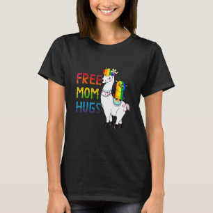 Camiseta Mamá libre abraza el corazón arcoiris de mamá llam