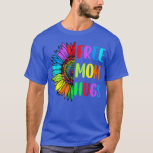 Camiseta Mamá libre abraza el corazón arcoiris del girasol 