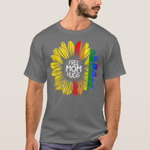 Camiseta Mamá libre abraza el girasol arcoiris LGBTQ Gay Or