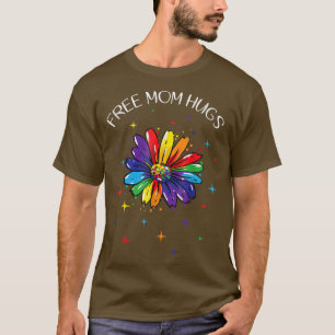Camiseta Mamá libre abraza el girasol arcoiris mes de orgul