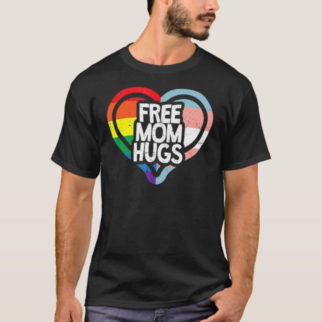 Camiseta Mamá libre abraza el orgullo arcoiris Lgbt (Anverso)
