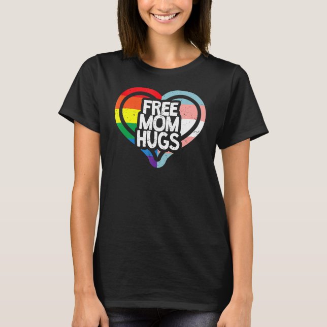 Camiseta Mamá libre abraza el orgullo arcoiris Lgbt (Anverso)